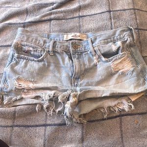 Ripped jean shorts